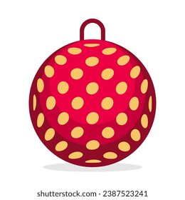 colored christmas balls icon. vector isolated on white background. simple 3d design of winter decoration, christmas tree and new year.