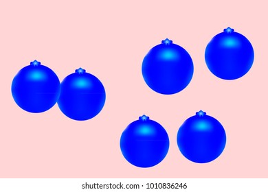 Colored Christmas balls pattern. Abstract Christmas tree toys Background for invitation, card, celebration, carnival, festive holiday and Your project. Vector illustration. Gentle pink Background