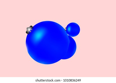 Colored Christmas balls pattern. Abstract Christmas tree toys Background for invitation, card, celebration, carnival, festive holiday and Your project. Vector illustration. Gentle pink Background