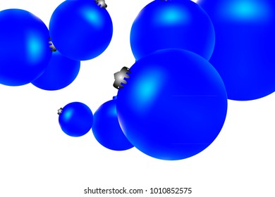 Colored Christmas balls pattern. Abstract Christmas tree toys Background for invitation, card, celebration, party, carnival, festive holiday and Your project. Vector illustration. Isolated