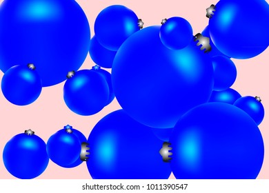 Colored Christmas balls pattern. Abstract Christmas tree toys Background for invitation, celebration, party, carnival, festive holiday and Your project. Vector illustration. Gentle pink Background