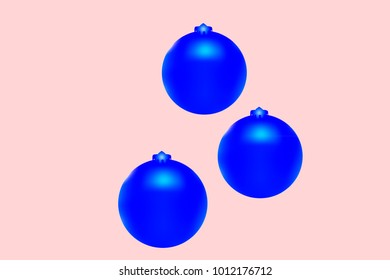 Colored Christmas balls pattern. Abstract Christmas tree toys Background for invitation, card, celebration, carnival, festive holiday and Your project. Vector illustration. Gentle pink Background