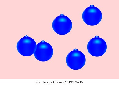 Colored Christmas balls pattern. Abstract Christmas tree toys Background for invitation, card, celebration, carnival, festive holiday and Your project. Vector illustration. Gentle pink Background