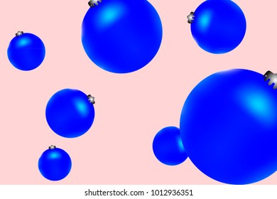 Colored Christmas balls pattern. Abstract Christmas tree toys Background for invitation, celebration, party, carnival, festive holiday and Your project. Vector illustration. Gentle pink Background