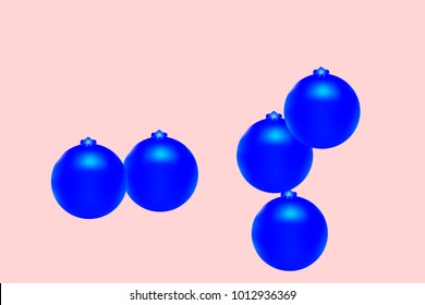 Colored Christmas balls pattern. Abstract Christmas tree toys Background for invitation, celebration, party, carnival, festive holiday and Your project. Vector illustration. Gentle pink Background