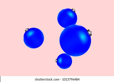 Colored Christmas balls pattern. Abstract Christmas tree toys Background for invitation, card, celebration, carnival, festive holiday and Your project. Vector illustration. Gentle pink Background