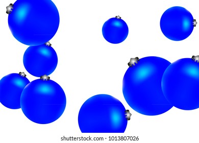 Colored Christmas balls pattern. Abstract Christmas tree toys Background for invitation, card, celebration, party, carnival, festive holiday and Your project. Vector illustration. Isolated