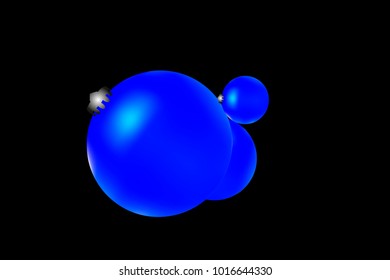 Colored Christmas balls pattern. Abstract Christmas tree toys Background for invitation, card, celebration, party, carnival, festive holiday and Your project. Vector illustration. Black Background
