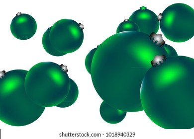 Colored Christmas balls pattern. Abstract Christmas tree toys Background for invitation, card, celebration, party, carnival, festive holiday and Your project. Vector illustration. Isolated