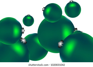 Colored Christmas balls pattern. Abstract Christmas tree toys Background for invitation, card, celebration, party, carnival, festive holiday and Your project. Vector illustration. Isolated