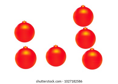 Colored Christmas balls pattern. Abstract Christmas tree toys Background for invitation, card, celebration, party, carnival, festive holiday and Your project. Vector illustration. Isolated