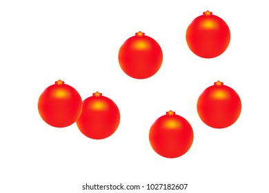 Colored Christmas balls pattern. Abstract Christmas tree toys Background for invitation, card, celebration, party, carnival, festive holiday and Your project. Vector illustration. Isolated