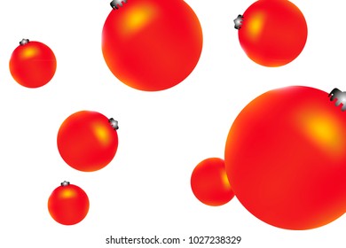 Colored Christmas balls pattern. Abstract Christmas tree toys Background for invitation, card, celebration, party, carnival, festive holiday and Your project. Vector illustration. Isolated