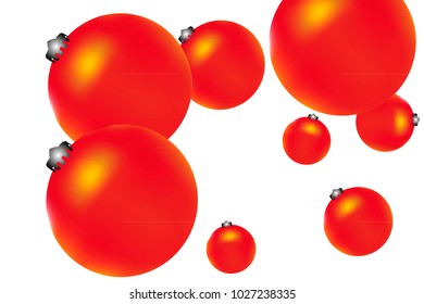 Colored Christmas balls pattern. Abstract Christmas tree toys Background for invitation, card, celebration, party, carnival, festive holiday and Your project. Vector illustration. Isolated