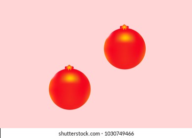Colored Christmas balls pattern. Abstract Christmas tree toys Background for invitation, card, celebration, party, carnival, holiday and Your project. Vector illustration. Gentle pink Background