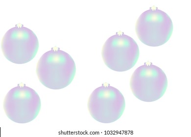 Colored Christmas balls pattern. Abstract Christmas tree toys Background for invitation, card, celebration, party, carnival, festive holiday and Your project. Vector illustration. Isolated