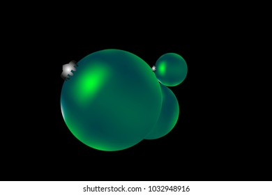 Colored Christmas balls pattern. Abstract Christmas tree toys Background for invitation, card, celebration, party, carnival, festive holiday and Your project. Vector illustration. Black Background