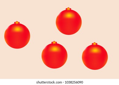 Colored Christmas balls pattern. Abstract Christmas tree toys Background for invitation, card, celebration, party, carnival, holiday and Your project. Vector illustration. Gentle pastel Background