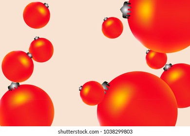 Colored Christmas balls pattern. Abstract Christmas tree toys Background for invitation, card, celebration, party, carnival, holiday and Your project. Vector illustration. Gentle pastel Background