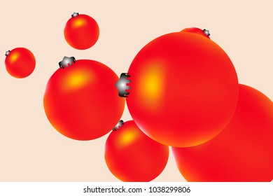 Colored Christmas balls pattern. Abstract Christmas tree toys Background for invitation, card, celebration, party, carnival, holiday and Your project. Vector illustration. Gentle pastel Background