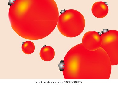 Colored Christmas balls pattern. Abstract Christmas tree toys Background for invitation, card, celebration, party, carnival, holiday and Your project. Vector illustration. Gentle pastel Background