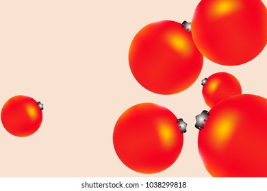 Colored Christmas balls pattern. Abstract Christmas tree toys Background for invitation, card, celebration, party, carnival, holiday and Your project. Vector illustration. Gentle pastel Background