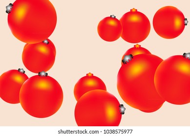 Colored Christmas balls pattern. Abstract Christmas tree toys Background for invitation, card, celebration, party, carnival, holiday and Your project. Vector illustration. Gentle pastel Background
