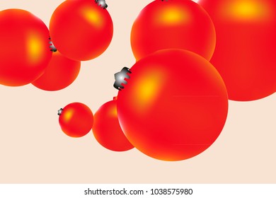Colored Christmas balls pattern. Abstract Christmas tree toys Background for invitation, card, celebration, party, carnival, holiday and Your project. Vector illustration. Gentle pastel Background