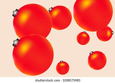 Colored Christmas balls pattern. Abstract Christmas tree toys Background for invitation, card, celebration, party, carnival, holiday and Your project. Vector illustration. Gentle pastel Background