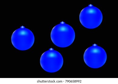 Colored Christmas balls pattern. Abstract Christmas tree toys Background for invitation, card, celebration, party, carnival, festive holiday and Your project. Vector illustration. Black Background