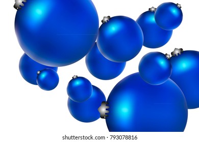 Colored Christmas balls pattern. Abstract Christmas tree toys Background for invitation, card, celebration, party, carnival, festive holiday and Your project. Vector illustration. Isolated