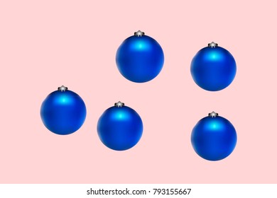 Colored Christmas balls pattern. Abstract Christmas tree toys Background for invitation, celebration, party, carnival, festive holiday and Your project. Vector illustration. Gentle pink Background