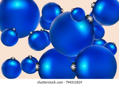 Colored Christmas balls pattern. Abstract Christmas tree toys Background for invitation, card, celebration, party, carnival, holiday and Your project. Vector illustration. Gentle pastel Background