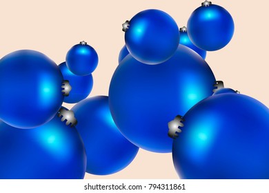 Colored Christmas balls pattern. Abstract Christmas tree toys Background for invitation, card, celebration, party, carnival, holiday and Your project. Vector illustration. Gentle pastel Background