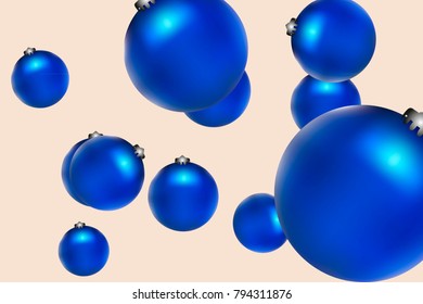 Colored Christmas balls pattern. Abstract Christmas tree toys Background for invitation, card, celebration, party, carnival, holiday and Your project. Vector illustration. Gentle pastel Background