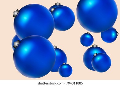 Colored Christmas balls pattern. Abstract Christmas tree toys Background for invitation, card, celebration, party, carnival, holiday and Your project. Vector illustration. Gentle pastel Background