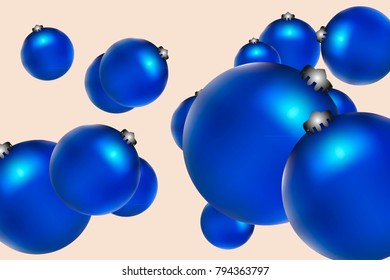 Colored Christmas balls pattern. Abstract Christmas tree toys Background for invitation, card, celebration, party, carnival, holiday and Your project. Vector illustration. Gentle pastel Background