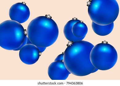 Colored Christmas balls pattern. Abstract Christmas tree toys Background for invitation, card, celebration, party, carnival, holiday and Your project. Vector illustration. Gentle pastel Background