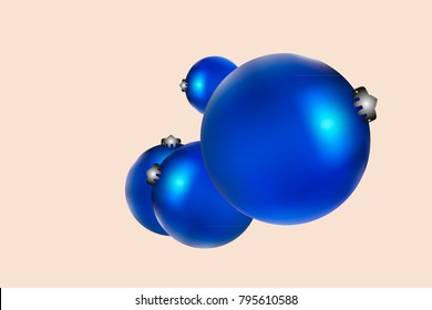 Colored Christmas balls pattern. Abstract Christmas tree toys Background for invitation, card, celebration, party, carnival, holiday and Your project. Vector illustration. Gentle pastel Background