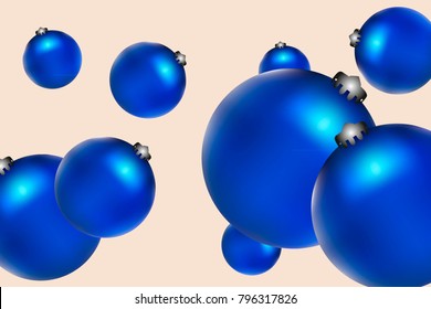 Colored Christmas balls pattern. Abstract Christmas tree toys Background for invitation, card, celebration, party, carnival, holiday and Your project. Vector illustration. Gentle pastel Background