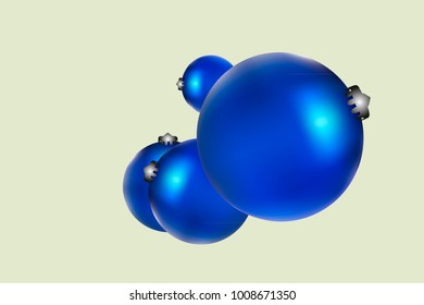 Colored Christmas balls pattern.Abstract Christmas tree toys Background for invitation, card, celebration, carnival, festive holiday and Your project.Vector illustration.Gentle yellow Background