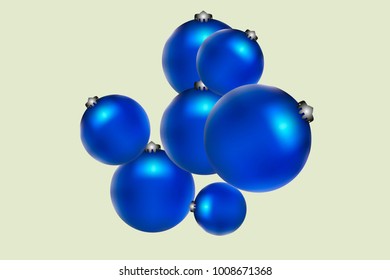 Colored Christmas balls pattern.Abstract Christmas tree toys Background for invitation, card, celebration, carnival, festive holiday and Your project.Vector illustration.Gentle yellow Background