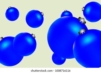 Colored Christmas balls pattern.Abstract Christmas tree toys Background for invitation, card, celebration, carnival, festive holiday and Your project.Vector illustration.Gentle yellow Background