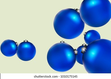 Colored Christmas balls pattern.Abstract Christmas tree toys Background for invitation, card, celebration, carnival, festive holiday and Your project.Vector illustration.Gentle yellow Background