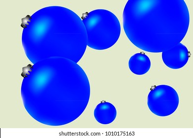 Colored Christmas balls pattern.Abstract Christmas tree toys Background for invitation, card, celebration, carnival, festive holiday and Your project.Vector illustration.Gentle yellow Background