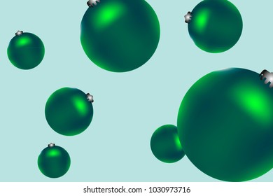 Colored Christmas balls pattern.Abstract Christmas tree toys Background for invitation, card, celebration, party, carnival, festive holiday and Your project.Vector illustration.Gentle blue Background