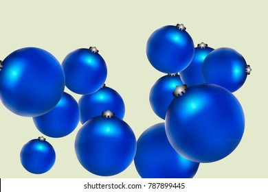 Colored Christmas balls pattern.Abstract Christmas tree toys Background for invitation, card, celebration, carnival, festive holiday and Your project.Vector illustration.Gentle yellow Background