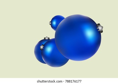 Colored Christmas balls pattern.Abstract Christmas tree toys Background for invitation, card, celebration, carnival, festive holiday and Your project.Vector illustration.Gentle yellow Background