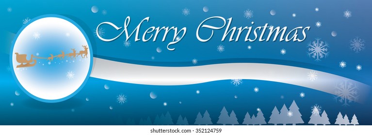 Colored christmas banner with text and a christmas icon