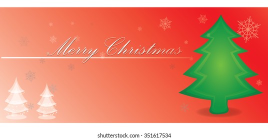 Colored christmas banner with text and a christmas tree